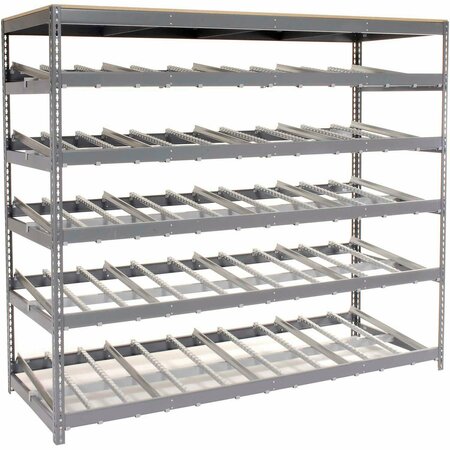 GLOBAL INDUSTRIAL Carton Flow Shelving Single Depth 5 LEVEL 96inW x 36inD x 84inH 184056